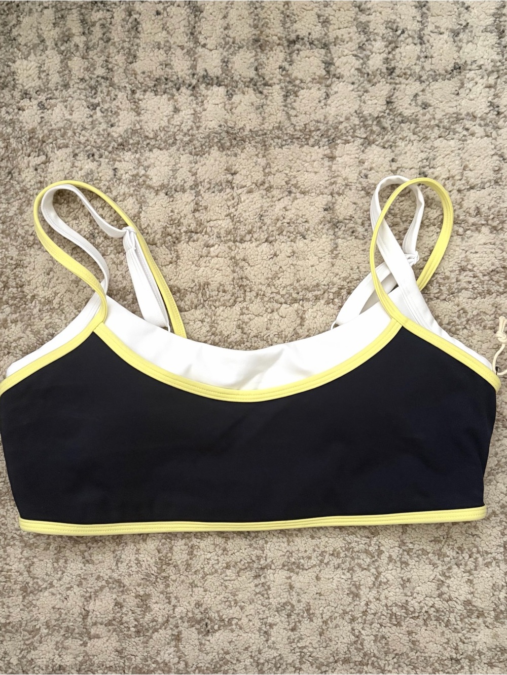 NWT FORM Active Layered Bra in Navy/Lemon